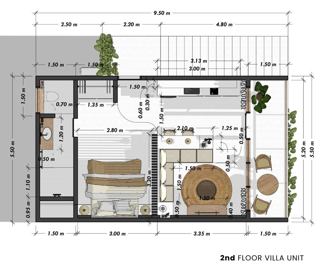 Plano de apartamento rooftop en Bumbang