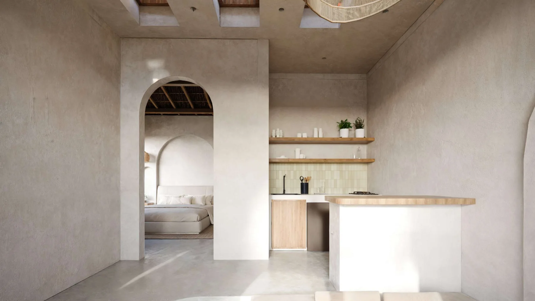 Cocina de villa de un dormitorio en Bumbang