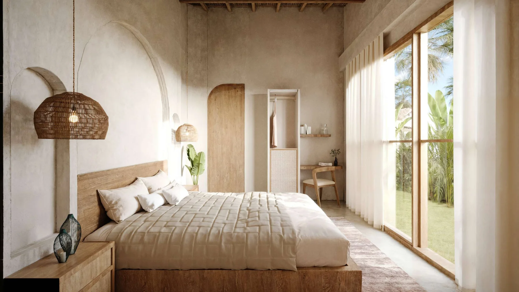 Dormitorio principal de villa en Bumbang